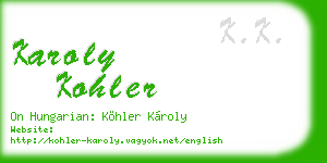 karoly kohler business card